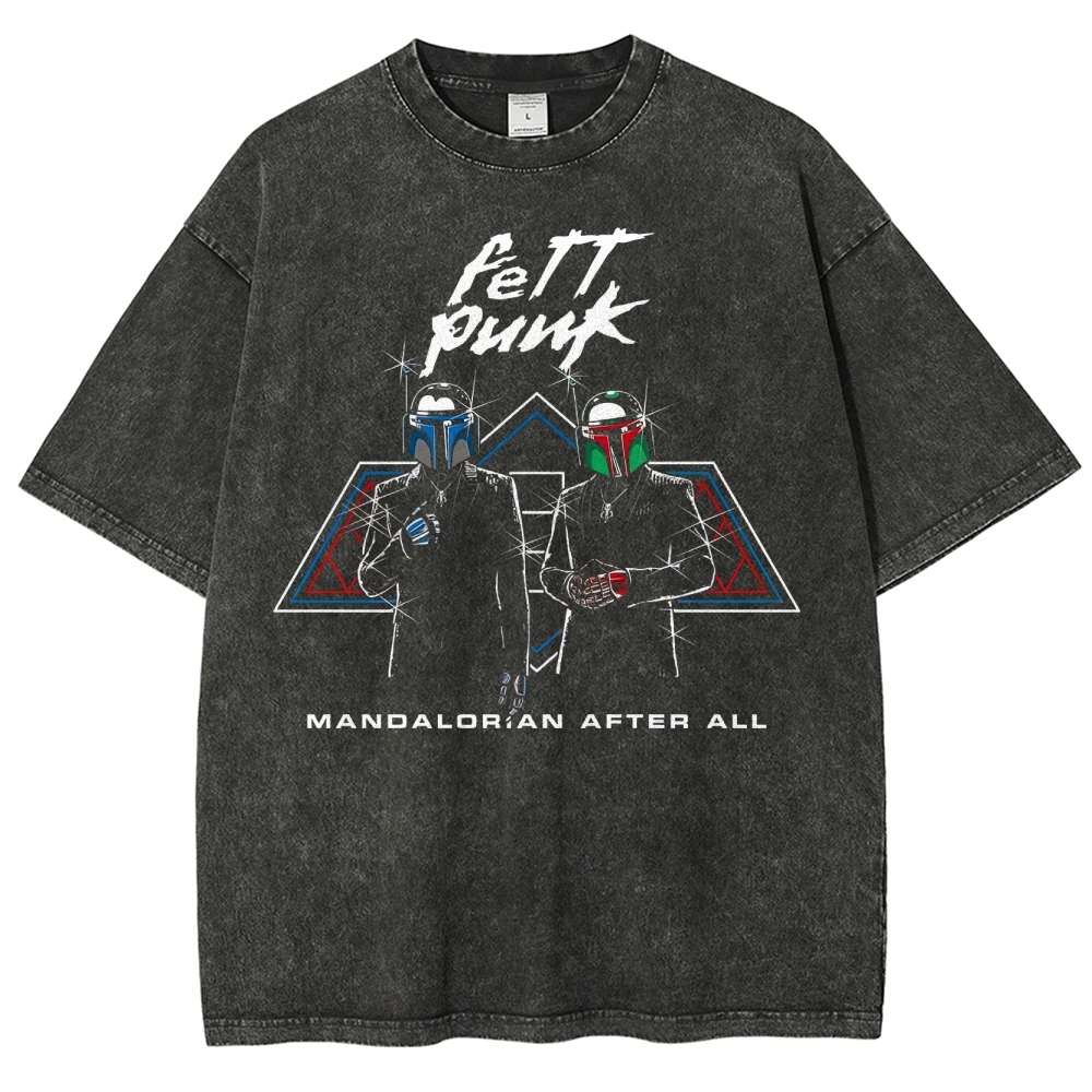 Fett Punk Mandalorian Graphic Washed T-Shirt