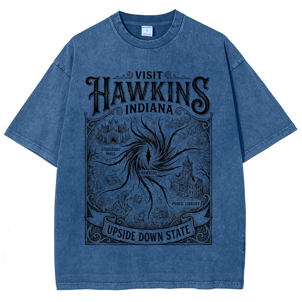 Visit Hawkins Indiana Graphic Washed T-Shirt