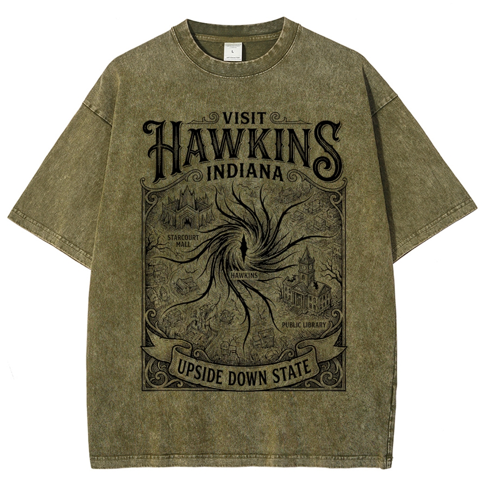 Visit Hawkins Indiana Graphic Washed T-Shirt