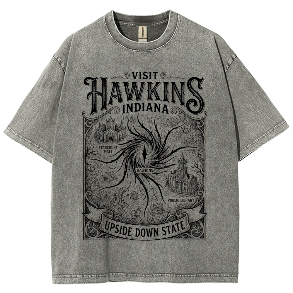 Visit Hawkins Indiana Graphic Washed T-Shirt