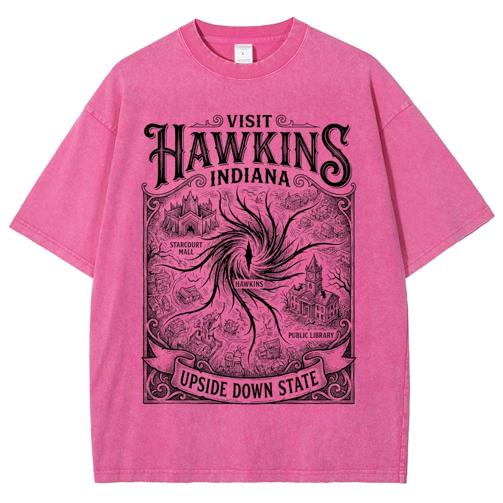 Visit Hawkins Indiana Graphic Washed T-Shirt