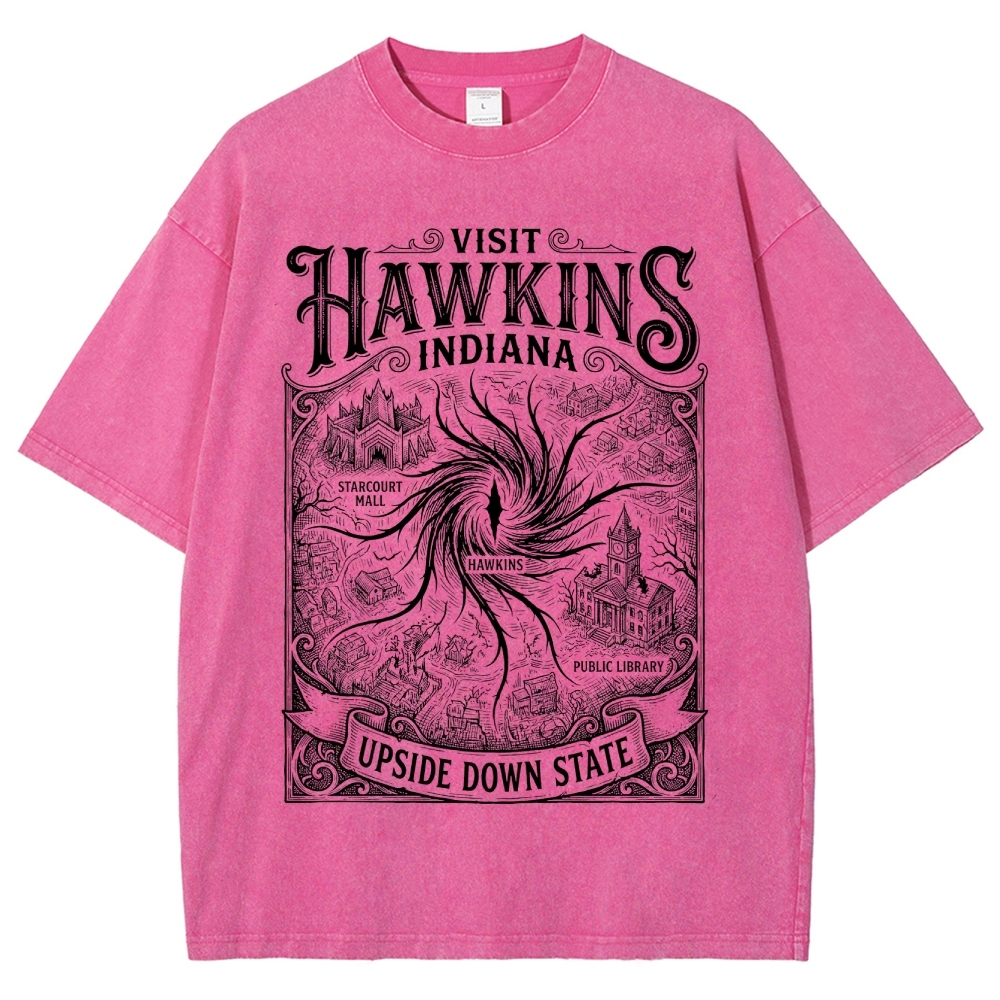 Visit Hawkins Indiana Graphic Washed T-Shirt
