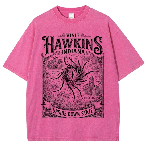 Visit Hawkins Indiana Graphic Washed T-Shirt