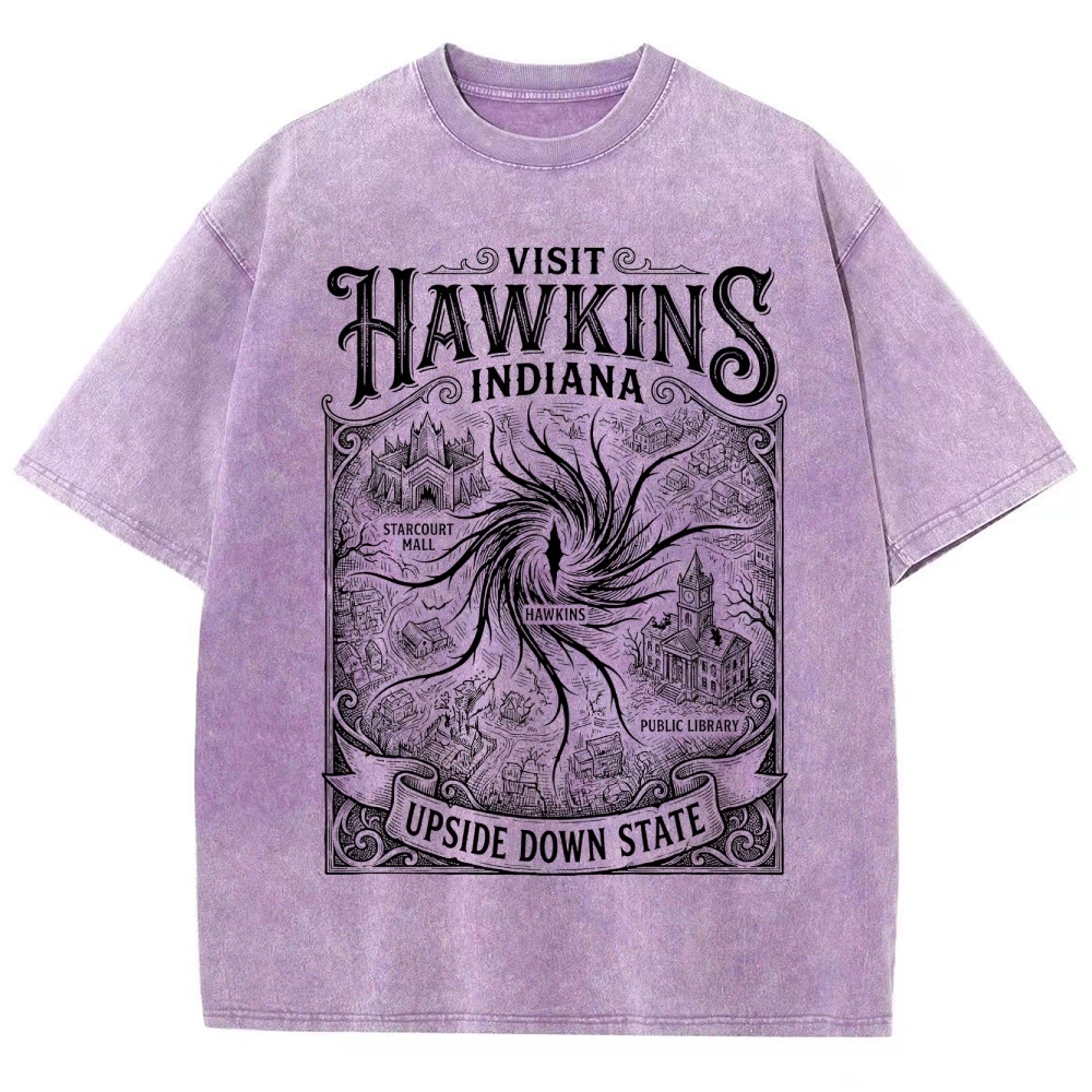 Visit Hawkins Indiana Graphic Washed T-Shirt