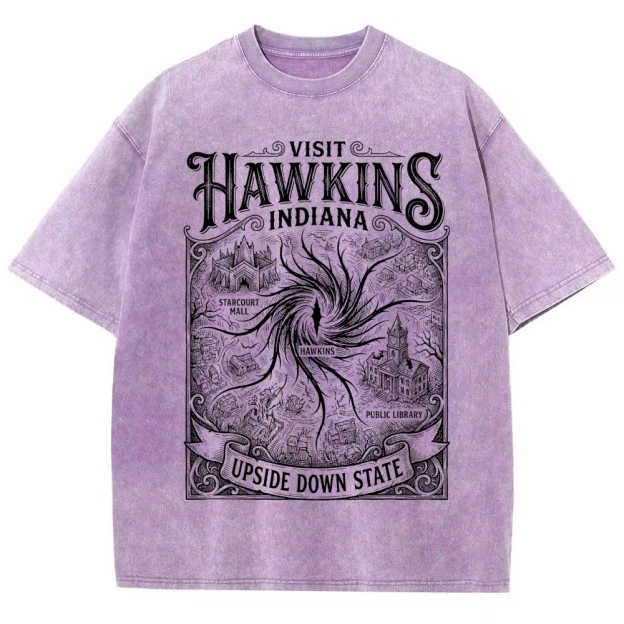 Visit Hawkins Indiana Graphic Washed T-Shirt