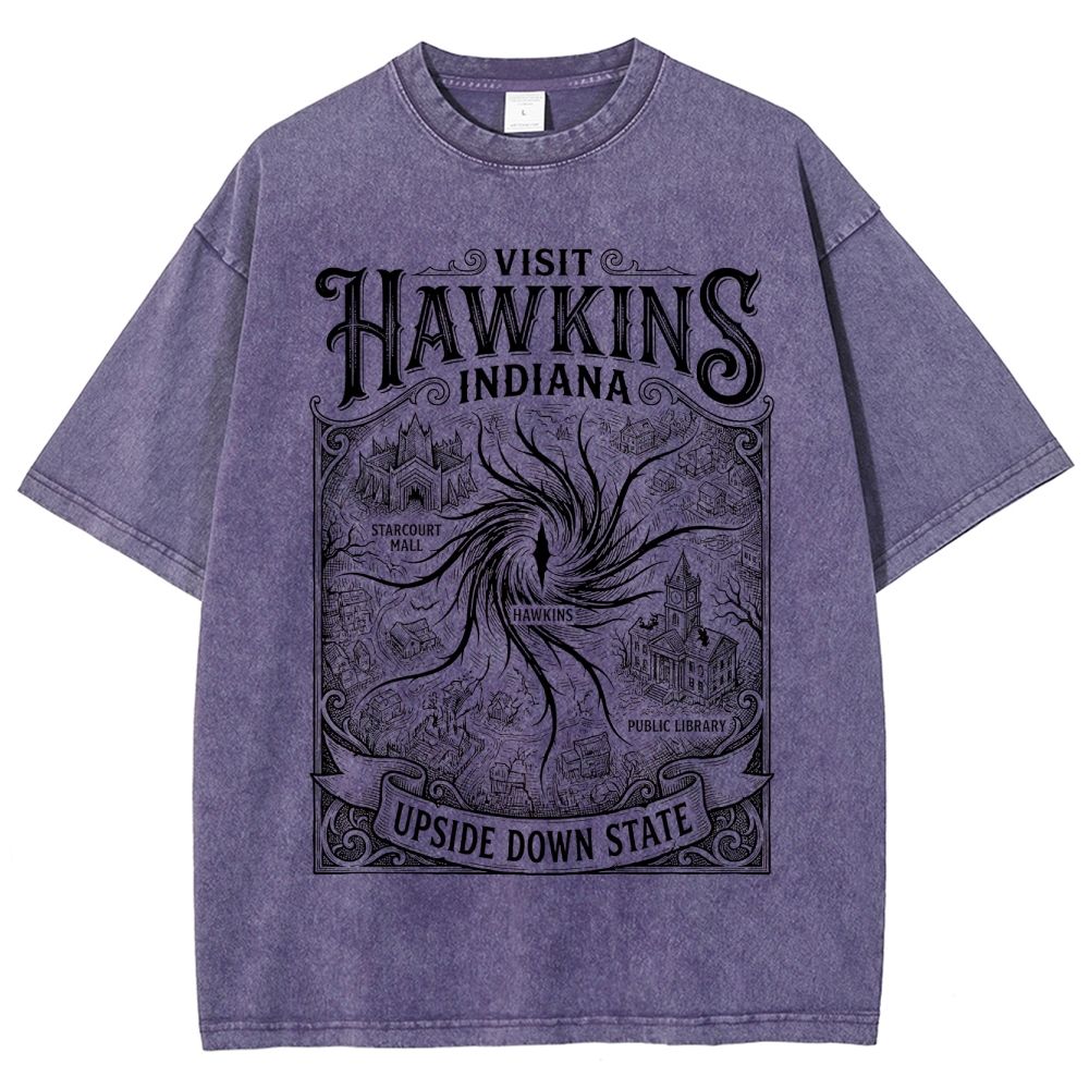 Visit Hawkins Indiana Graphic Washed T-Shirt