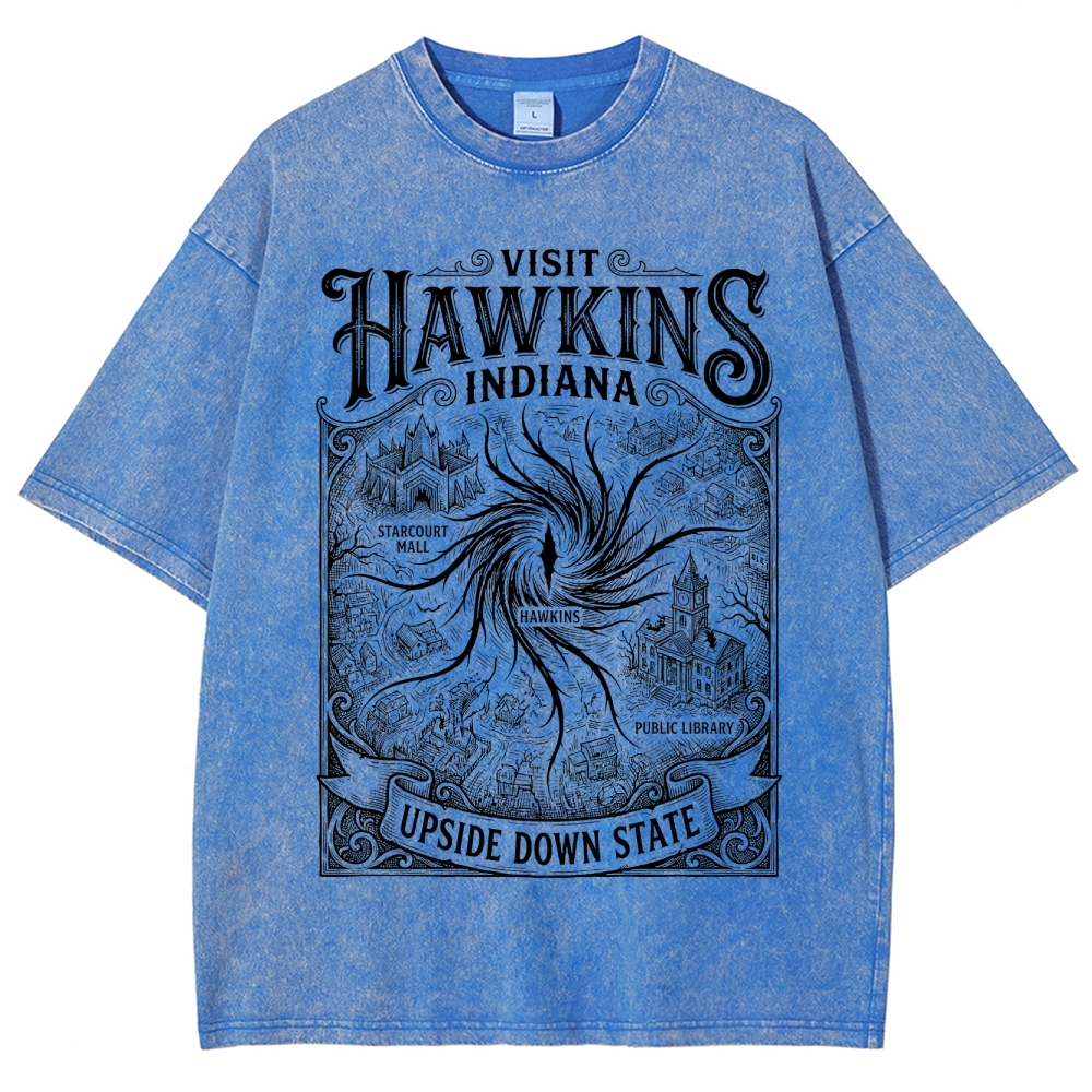 Visit Hawkins Indiana Graphic Washed T-Shirt