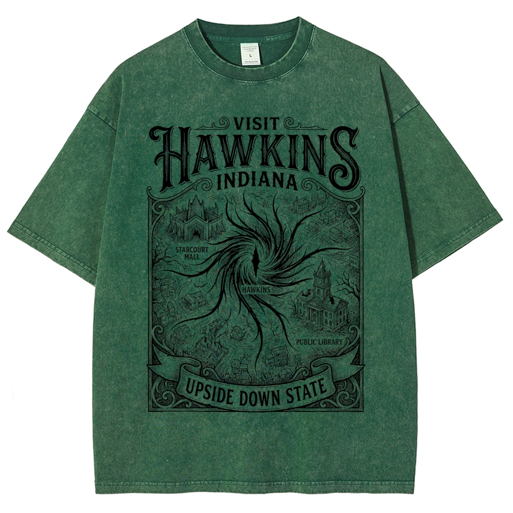 Visit Hawkins Indiana Graphic Washed T-Shirt