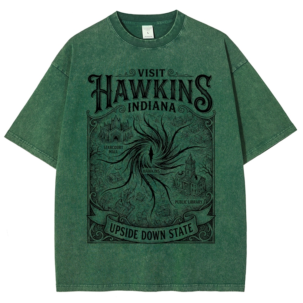 Visit Hawkins Indiana Graphic Washed T-Shirt
