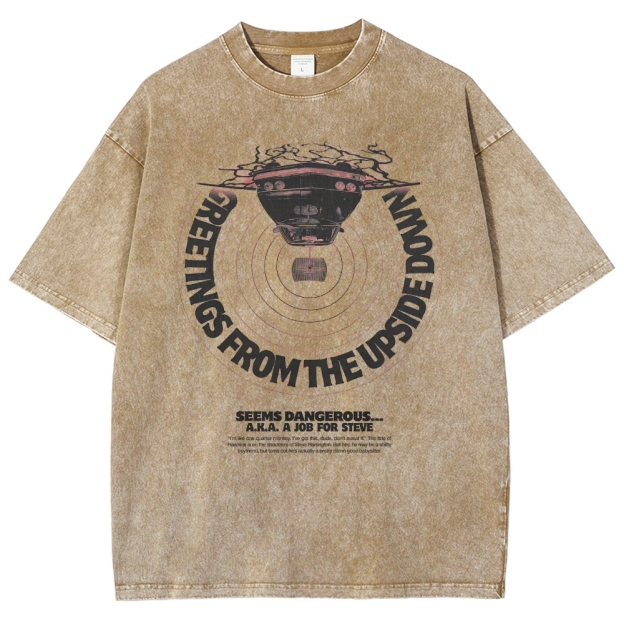 Greetings From The Upside Down Graphic Washed T-Shirt