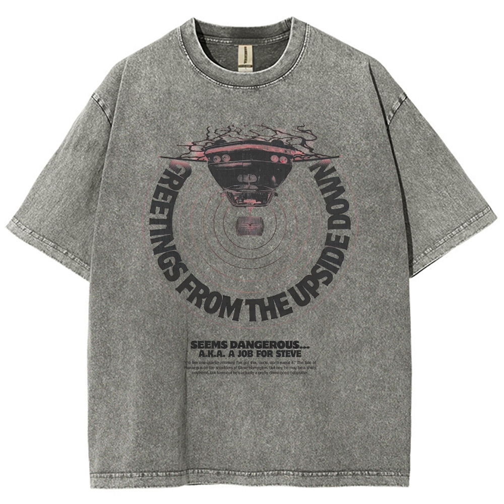 Greetings From The Upside Down Graphic Washed T-Shirt