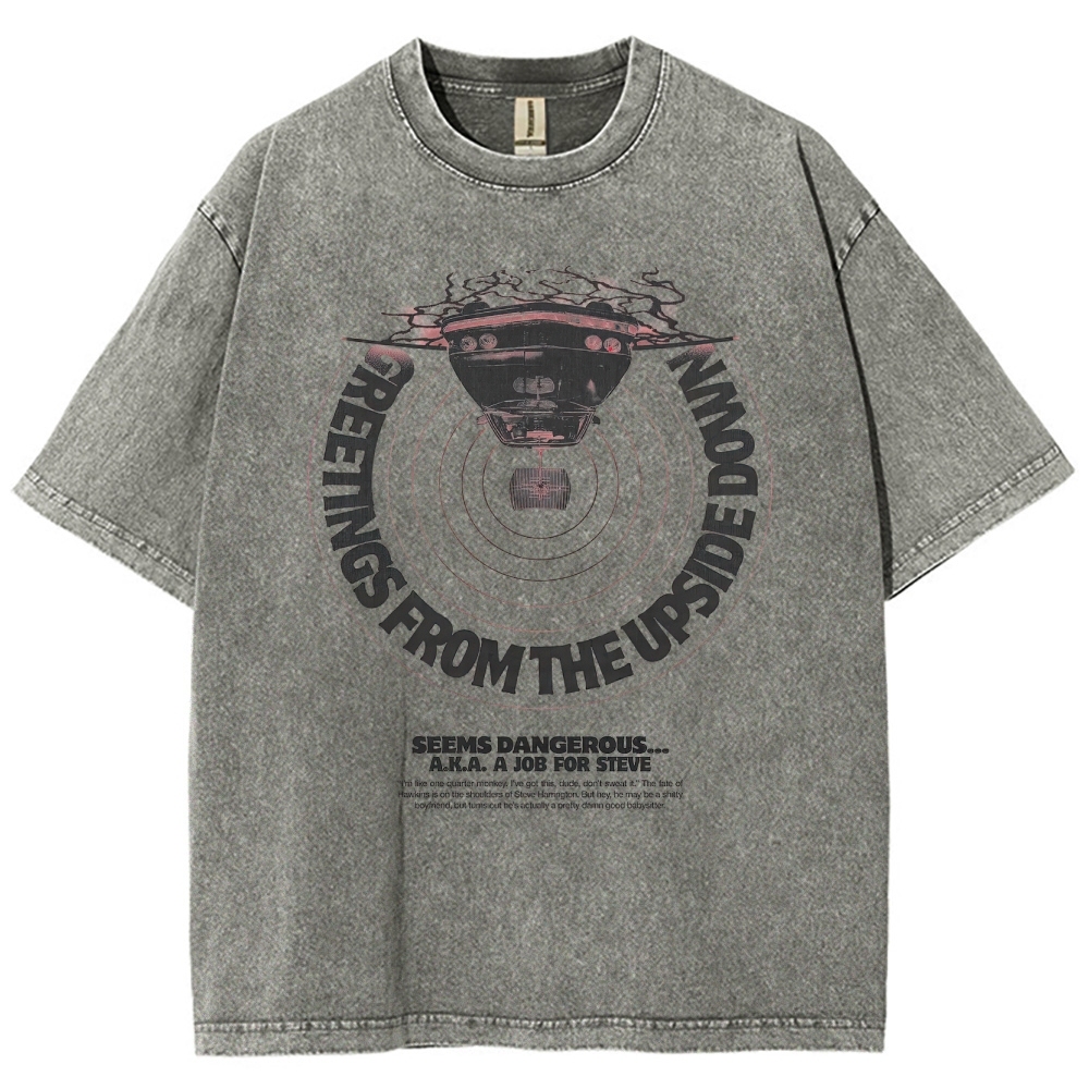 Greetings From The Upside Down Graphic Washed T-Shirt