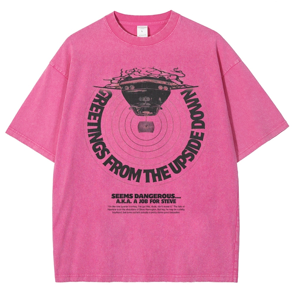 Greetings From The Upside Down Graphic Washed T-Shirt