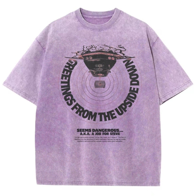 Greetings From The Upside Down Graphic Washed T-Shirt