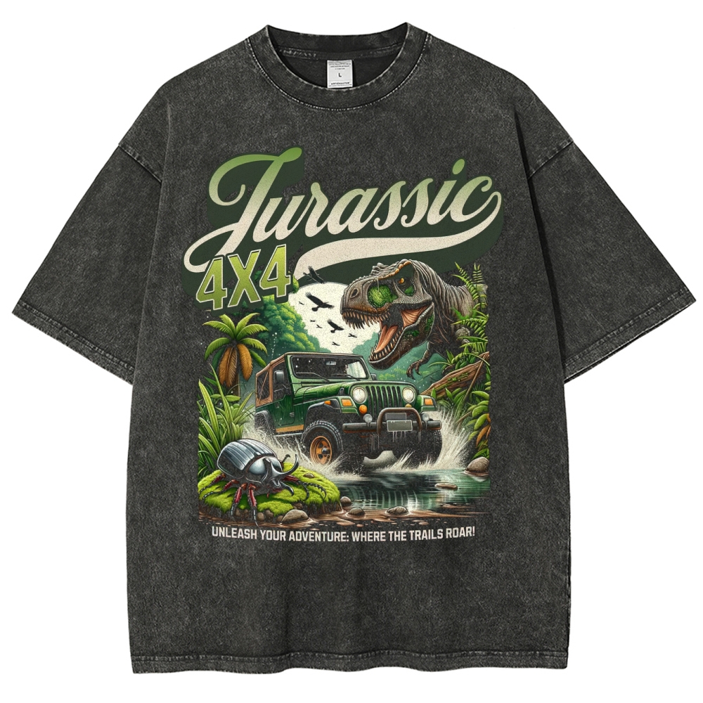 Jurassic 4X4 Adventure Graphic Washed T-Shirt