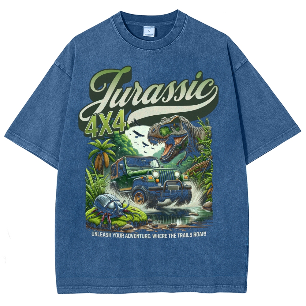 Jurassic 4X4 Adventure Graphic Washed T-Shirt