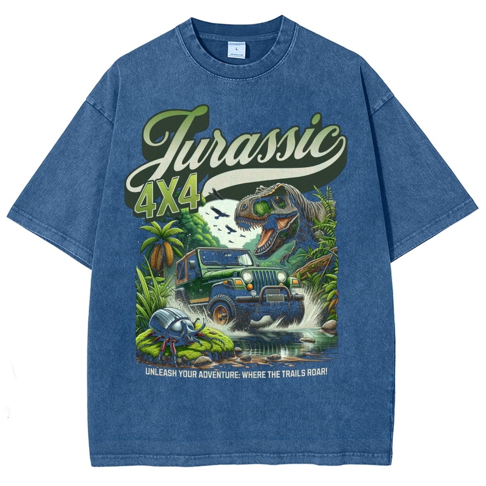 Jurassic 4X4 Adventure Graphic Washed T-Shirt