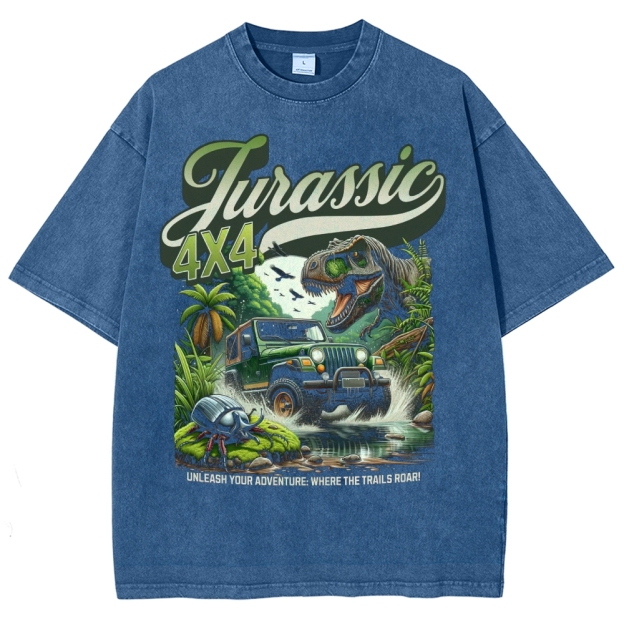 Jurassic 4X4 Adventure Graphic Washed T-Shirt