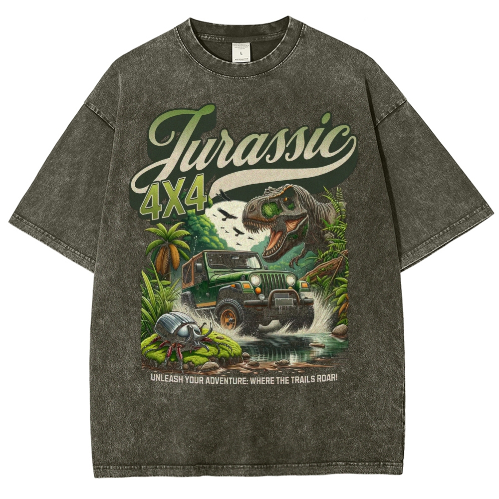 Jurassic 4X4 Adventure Graphic Washed T-Shirt