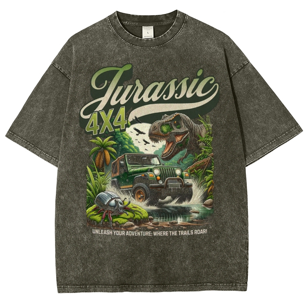 Jurassic 4X4 Adventure Graphic Washed T-Shirt