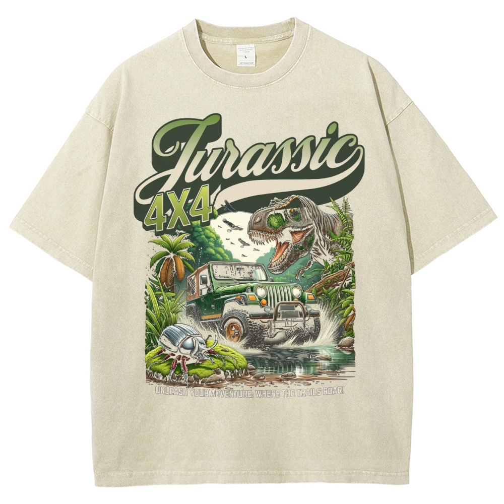 Jurassic 4X4 Adventure Graphic Washed T-Shirt