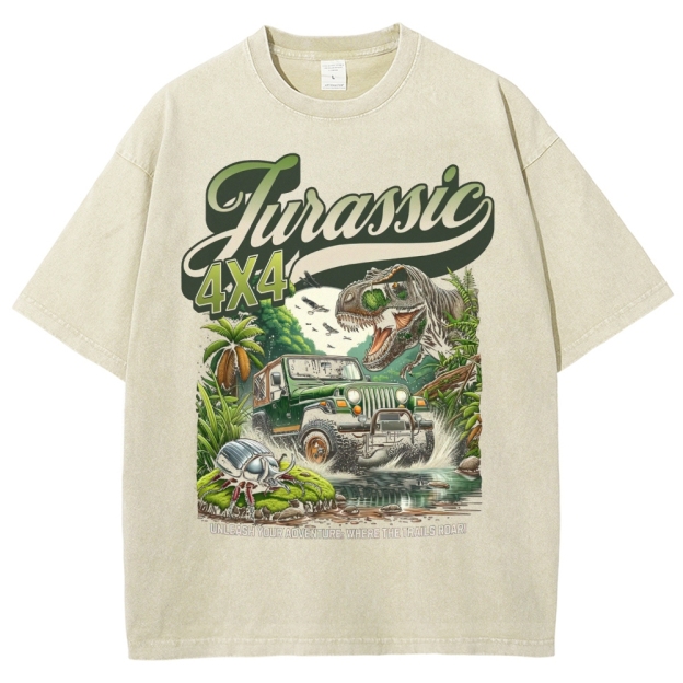 Jurassic 4X4 Adventure Graphic Washed T-Shirt