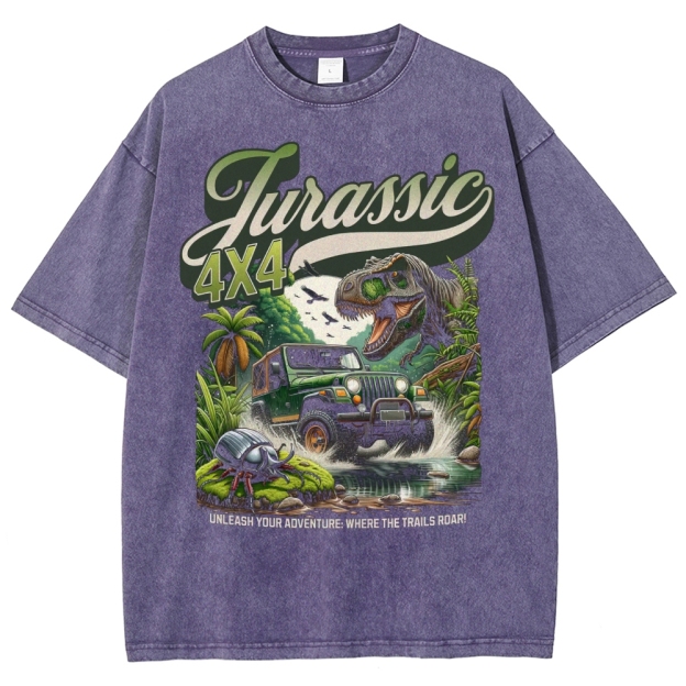 Jurassic 4X4 Adventure Graphic Washed T-Shirt