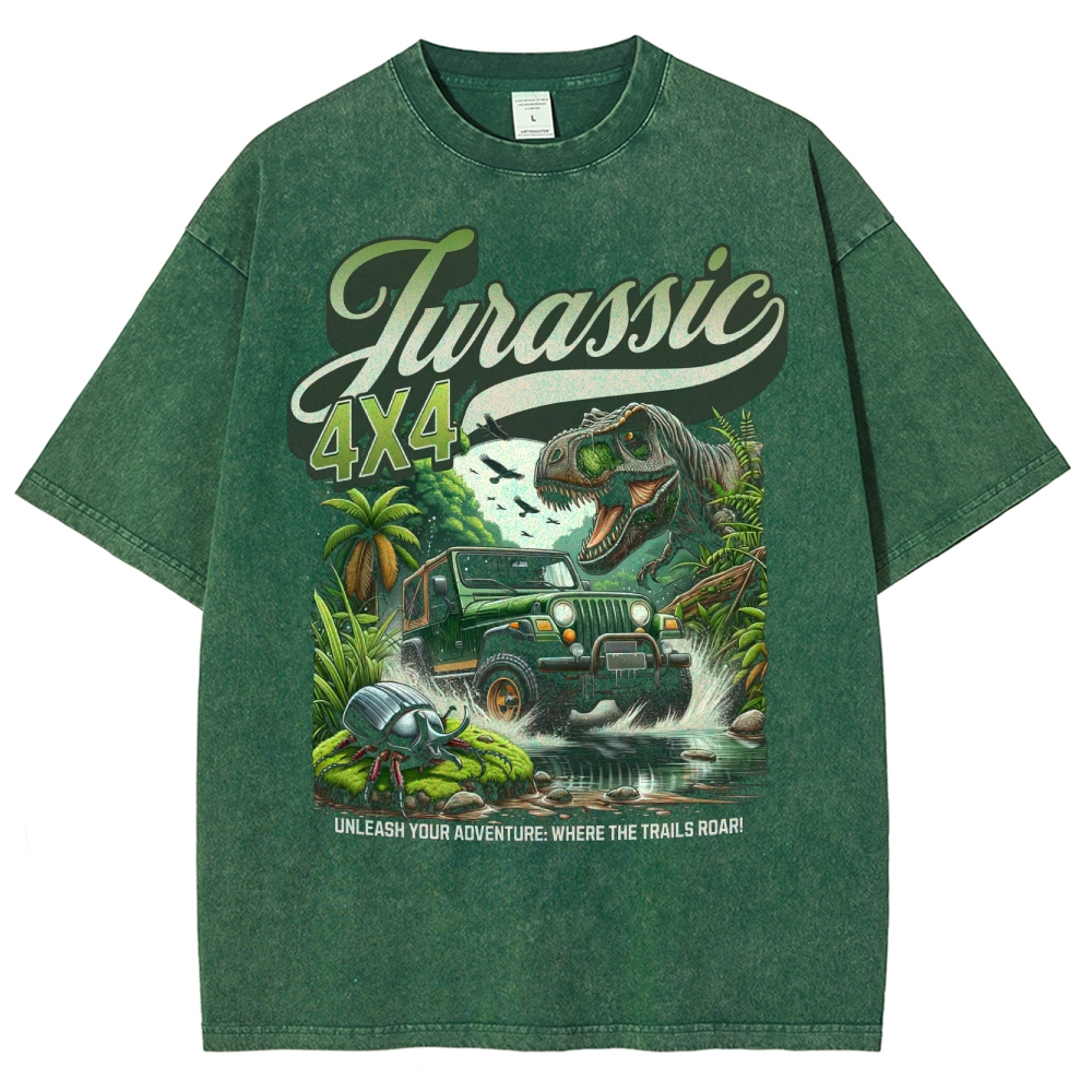 Jurassic 4X4 Adventure Graphic Washed T-Shirt