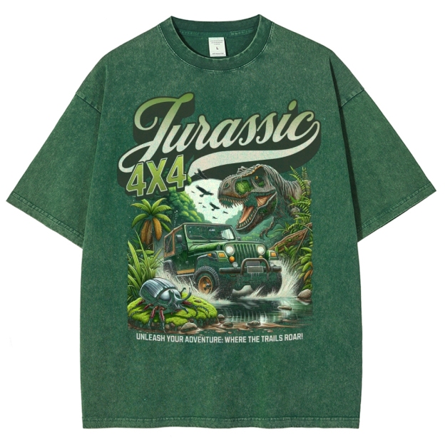 Jurassic 4X4 Adventure Graphic Washed T-Shirt