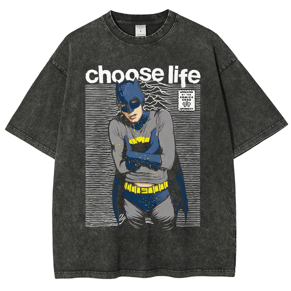 Choose Life Hero Graphic Washed T-Shirt