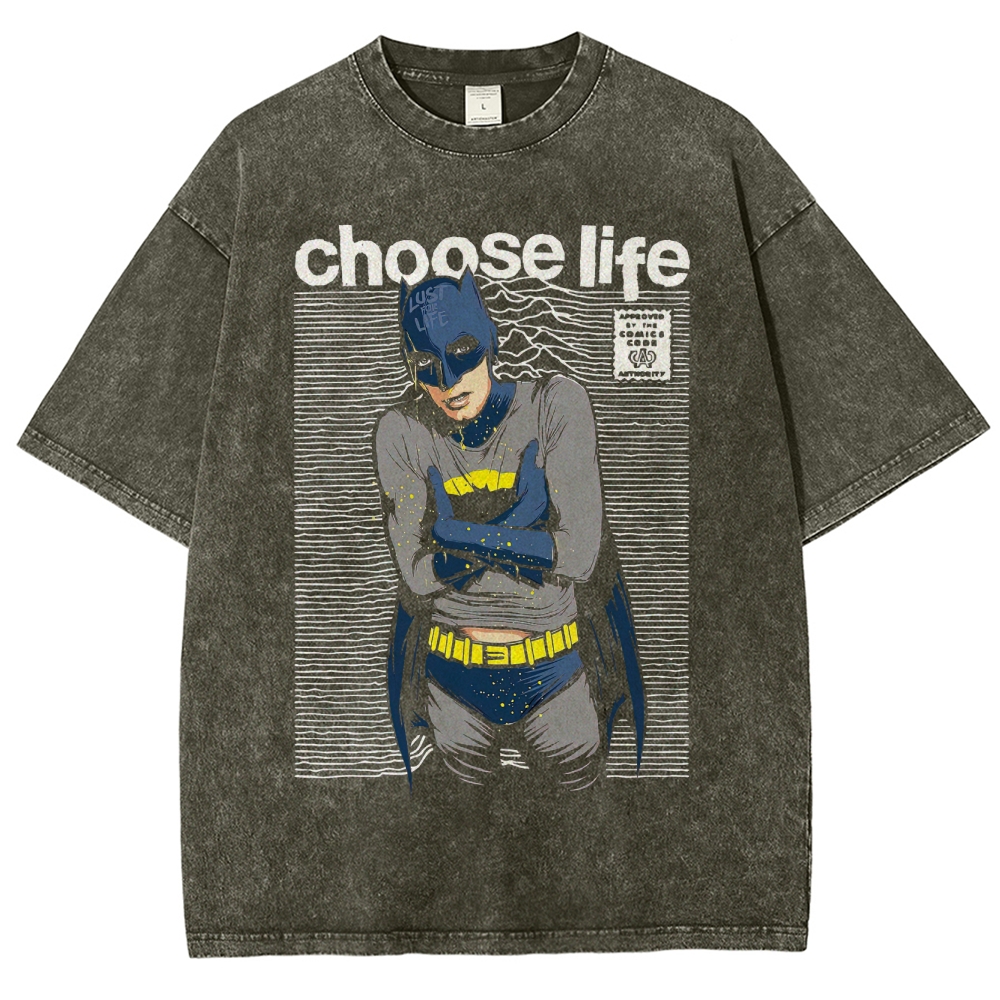 Choose Life Hero Graphic Washed T-Shirt