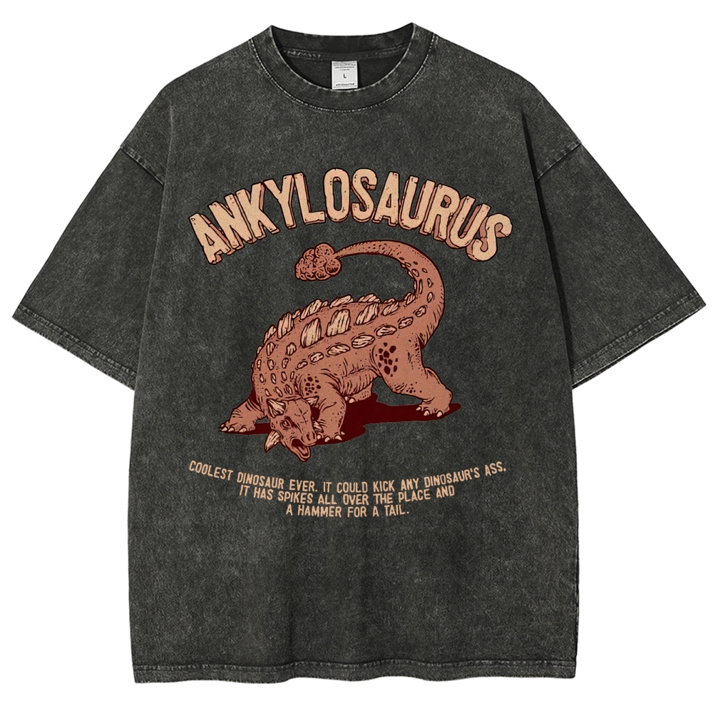 Ankylosaurus Coolest Dinosaur Graphic Washed T-Shirt
