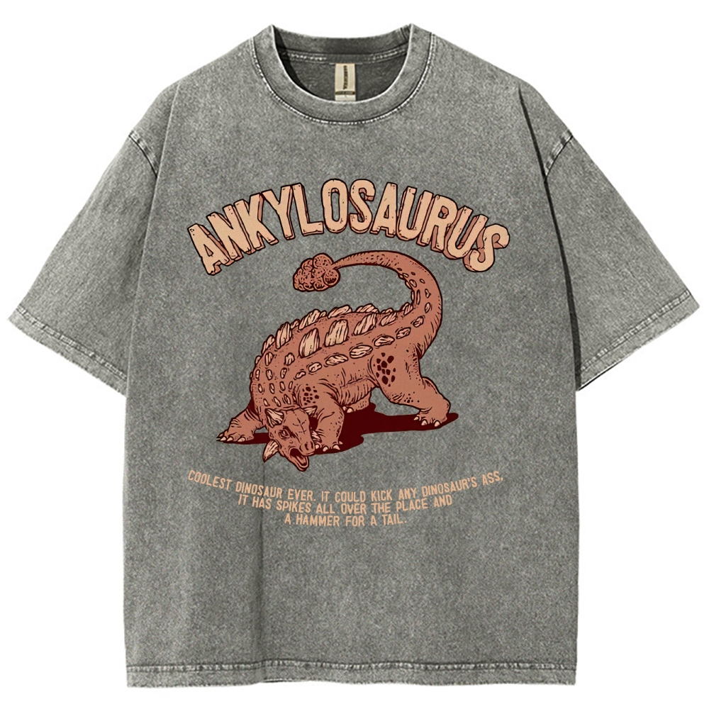Ankylosaurus Coolest Dinosaur Graphic Washed T-Shirt