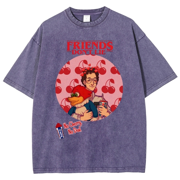 Friends Don't Lie Cherry Graphic Washed T-Shirt