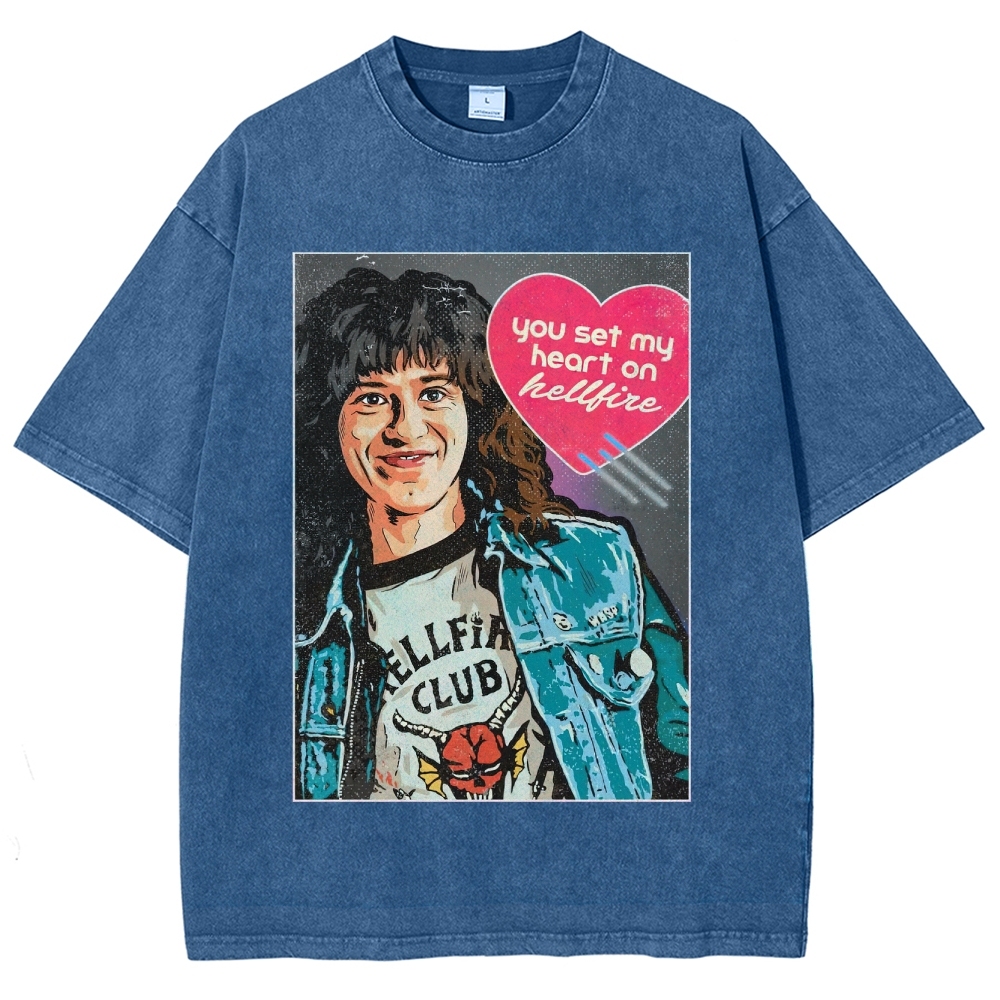 You Set My Heart on Hellfire Graphic Washed T-Shirt