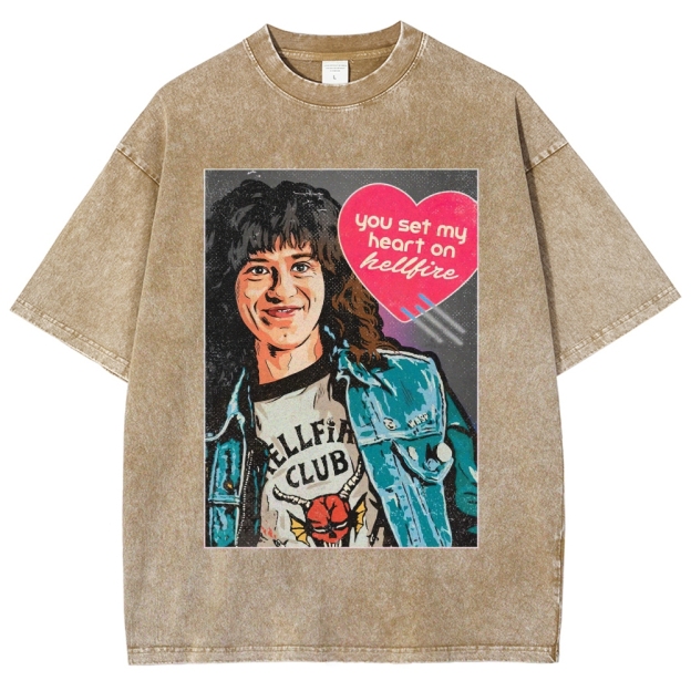 You Set My Heart on Hellfire Graphic Washed T-Shirt