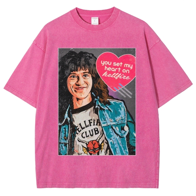 You Set My Heart on Hellfire Graphic Washed T-Shirt