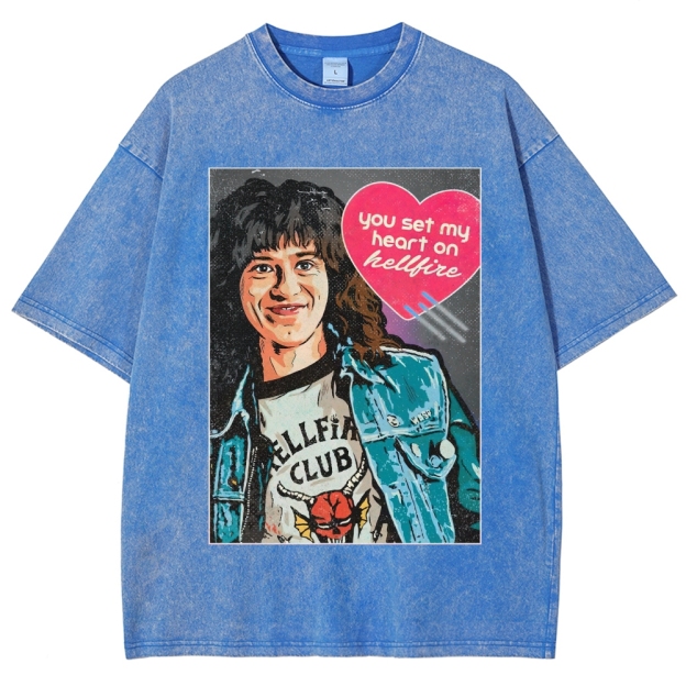 You Set My Heart on Hellfire Graphic Washed T-Shirt