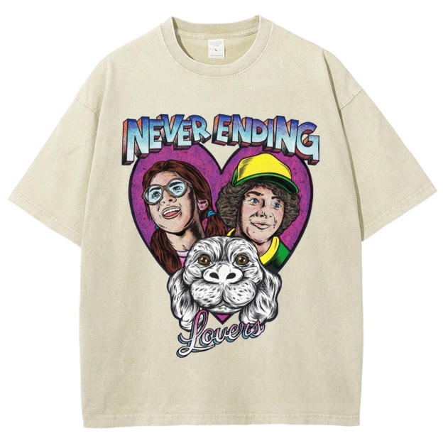 Never Ending Lovers Graphic Washed T-Shirt