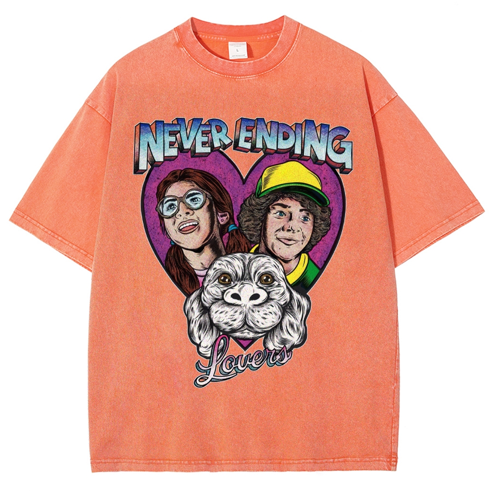 Never Ending Lovers Graphic Washed T-Shirt