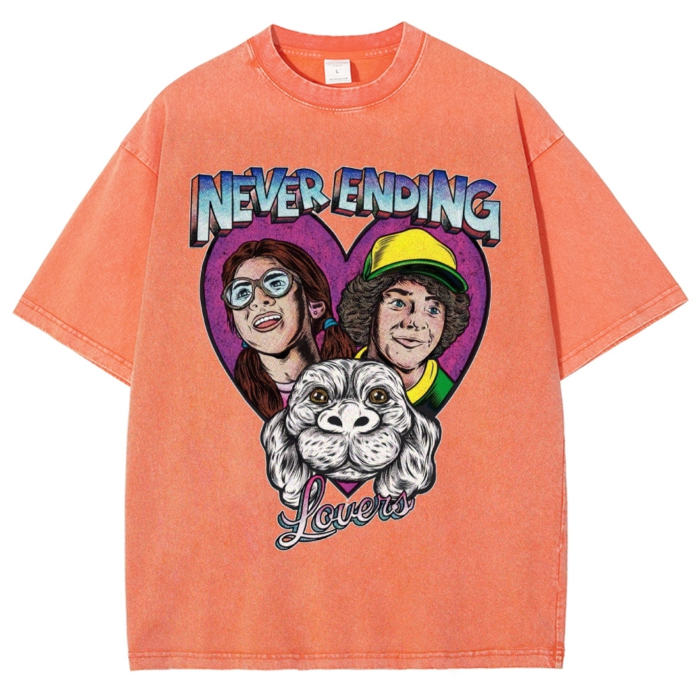 Never Ending Lovers Graphic Washed T-Shirt