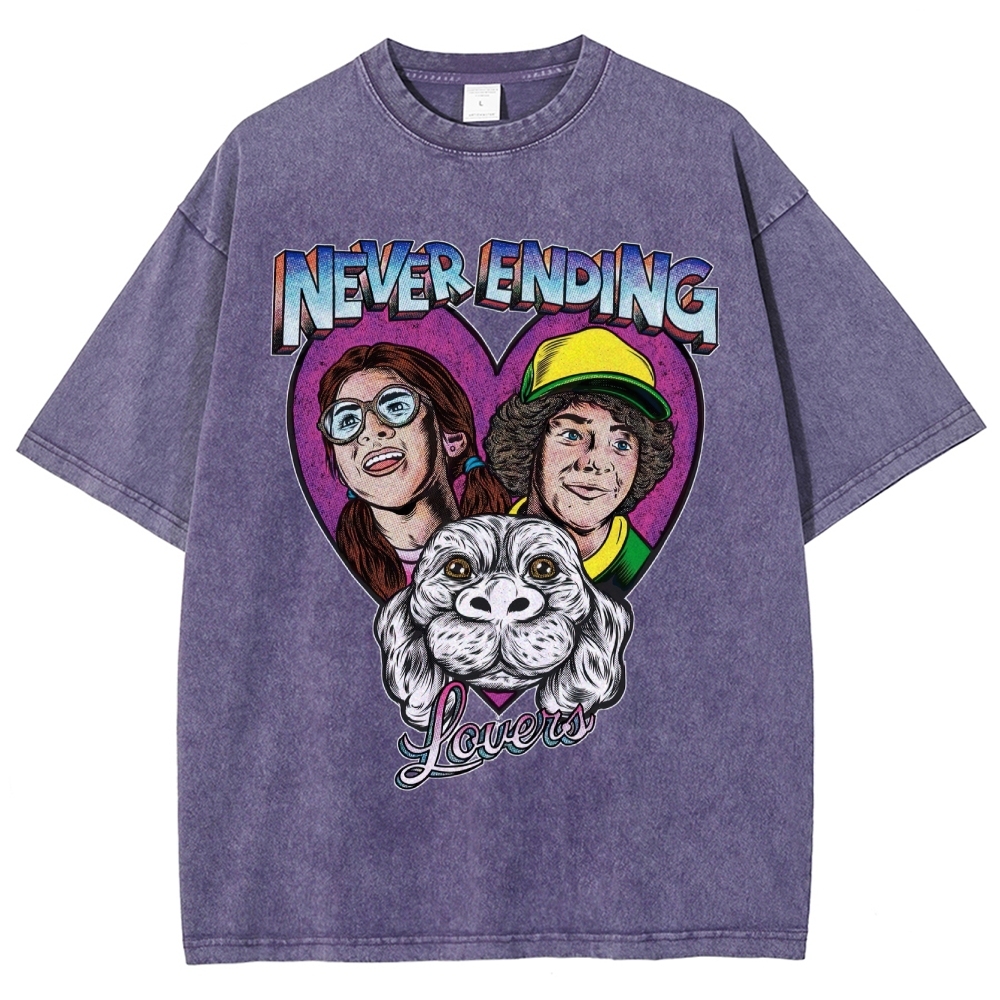 Never Ending Lovers Graphic Washed T-Shirt