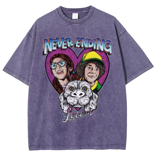 Never Ending Lovers Graphic Washed T-Shirt