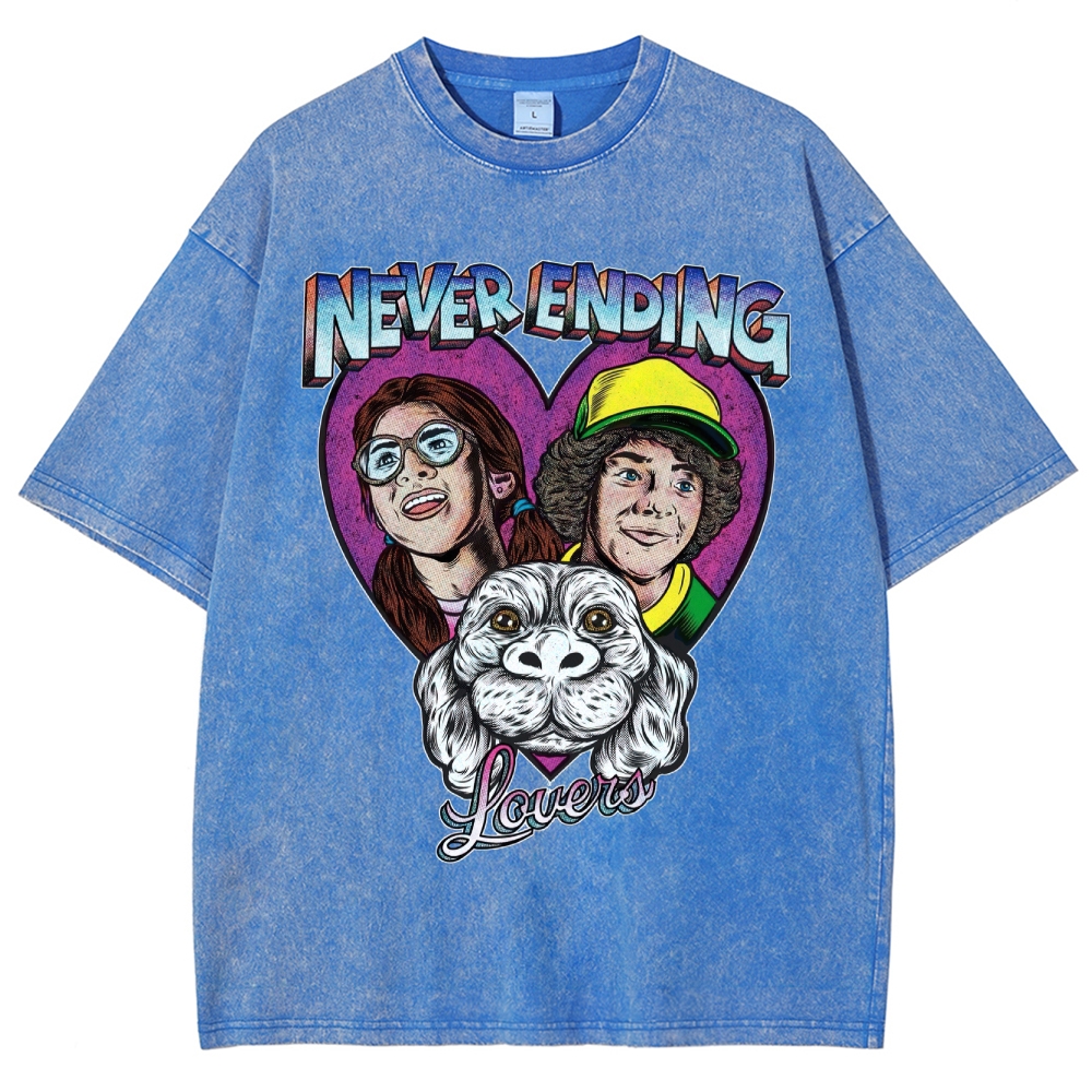 Never Ending Lovers Graphic Washed T-Shirt