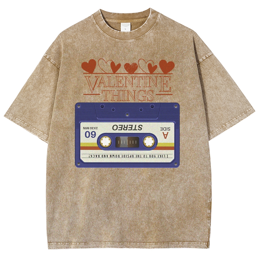Valentine Things Cassette Graphic Washed T-Shirt