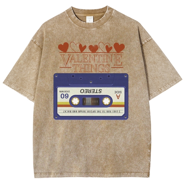 Valentine Things Cassette Graphic Washed T-Shirt