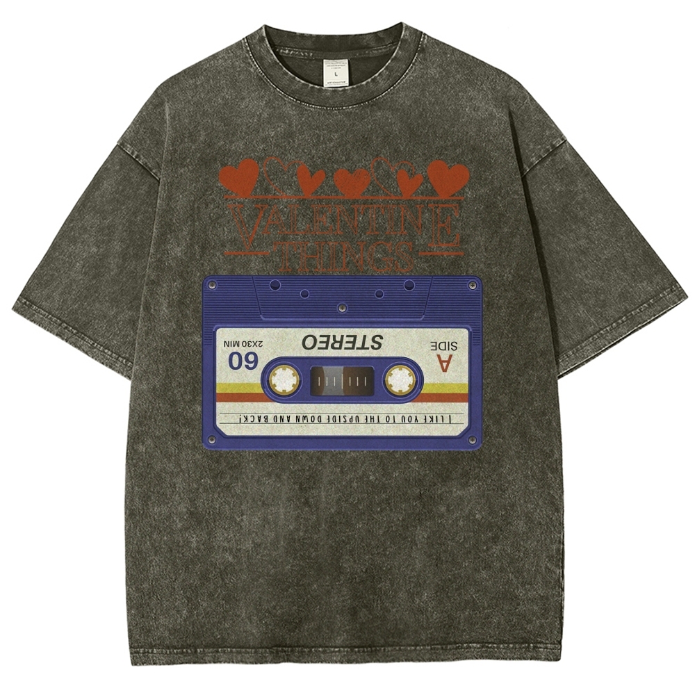 Valentine Things Cassette Graphic Washed T-Shirt