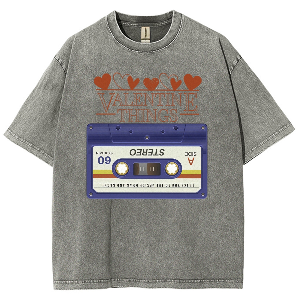 Valentine Things Cassette Graphic Washed T-Shirt