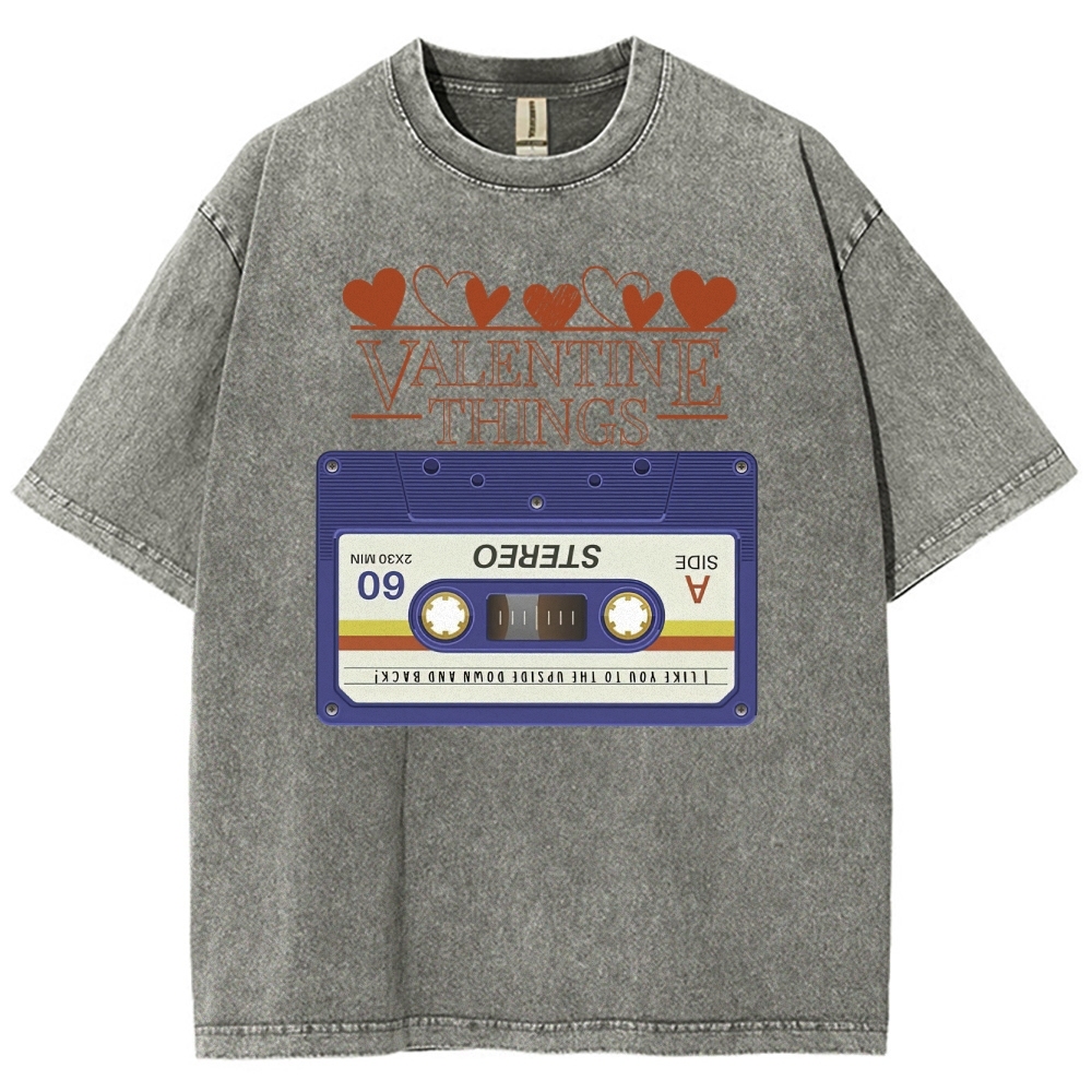 Valentine Things Cassette Graphic Washed T-Shirt