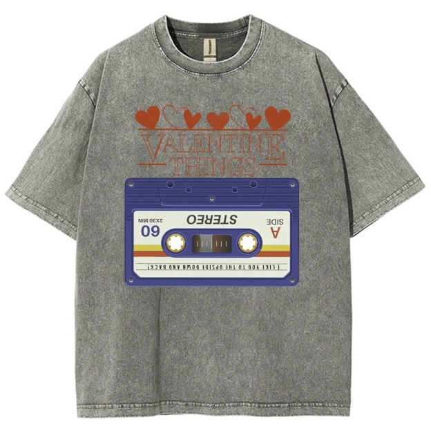 Valentine Things Cassette Graphic Washed T-Shirt